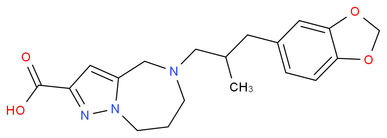 5-[3-(1,3-benzodioxol-5-yl)-2-methylpropyl]-5,6,7,8-tetrahydro-4H-pyrazolo[1,5-a][1,4]diazepine-2-carboxylic acid_Molecular_structure_CAS_)