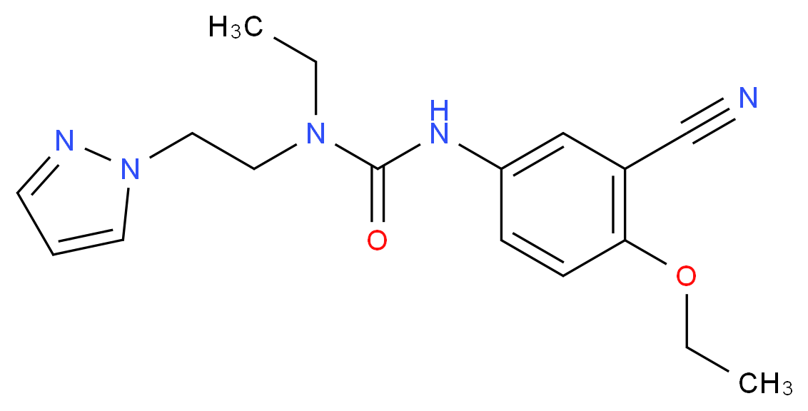 N'-(3-cyano-4-ethoxyphenyl)-N-ethyl-N-[2-(1H-pyrazol-1-yl)ethyl]urea_Molecular_structure_CAS_)
