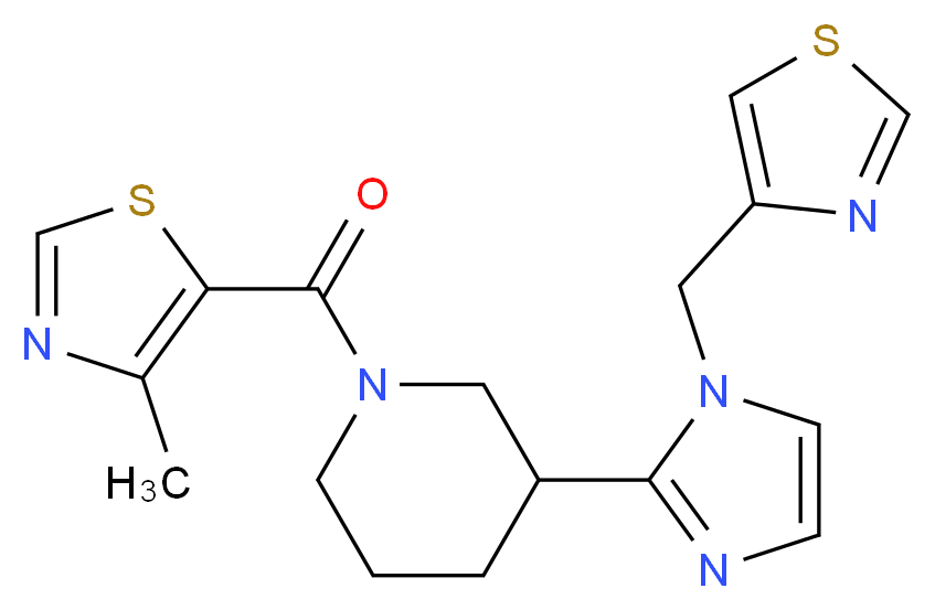 1-[(4-methyl-1,3-thiazol-5-yl)carbonyl]-3-[1-(1,3-thiazol-4-ylmethyl)-1H-imidazol-2-yl]piperidine_Molecular_structure_CAS_)