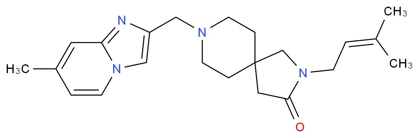 2-(3-methylbut-2-en-1-yl)-8-[(7-methylimidazo[1,2-a]pyridin-2-yl)methyl]-2,8-diazaspiro[4.5]decan-3-one_Molecular_structure_CAS_)