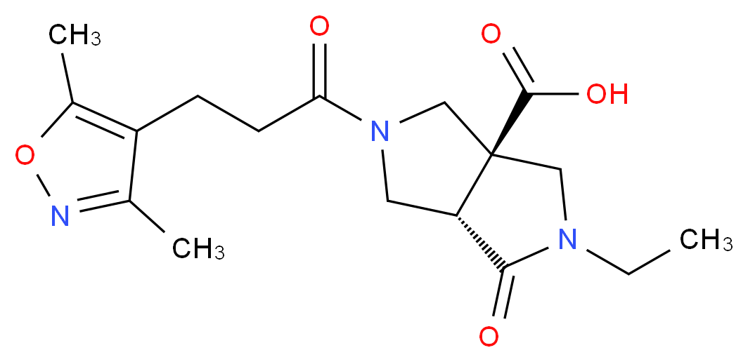 (3aS*,6aS*)-5-[3-(3,5-dimethylisoxazol-4-yl)propanoyl]-2-ethyl-1-oxohexahydropyrrolo[3,4-c]pyrrole-3a(1H)-carboxylic acid_Molecular_structure_CAS_)