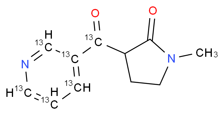 1-Methyl-3-(3'-pyridylcarbonyl-1,2',3',4',5',6'-13C6-pyrrolidinone_Molecular_structure_CAS_1189492-36-1)