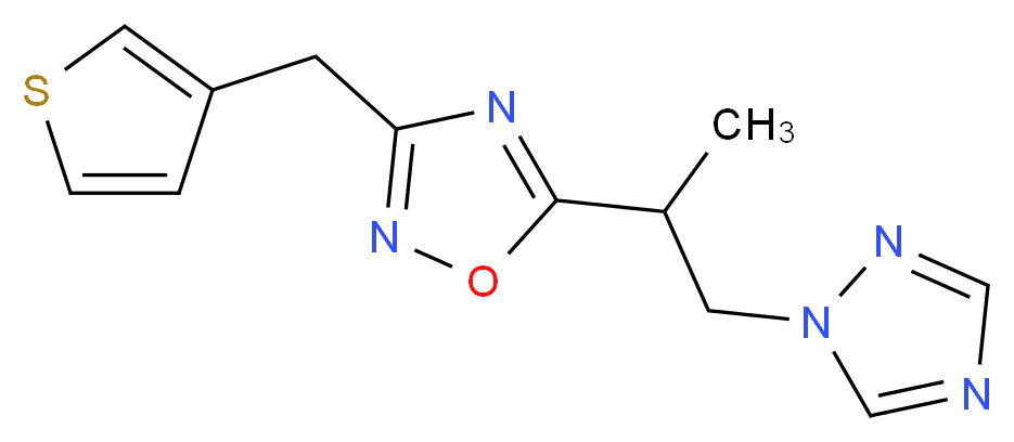 5-[1-methyl-2-(1H-1,2,4-triazol-1-yl)ethyl]-3-(3-thienylmethyl)-1,2,4-oxadiazole_Molecular_structure_CAS_)