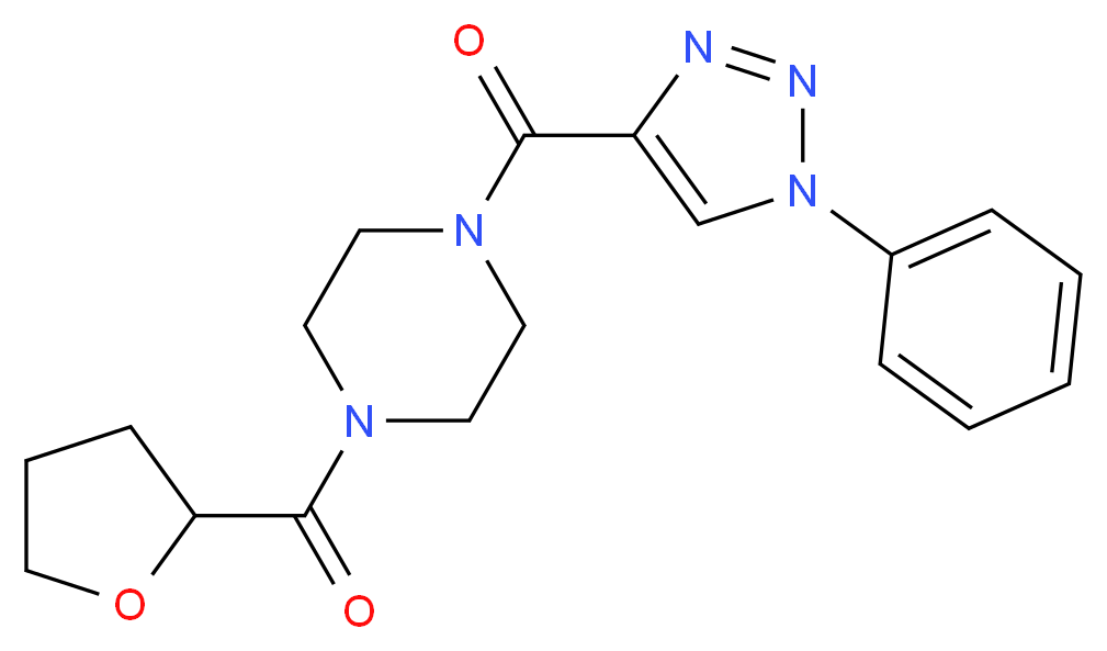 1-[(1-phenyl-1H-1,2,3-triazol-4-yl)carbonyl]-4-(tetrahydro-2-furanylcarbonyl)piperazine_Molecular_structure_CAS_)