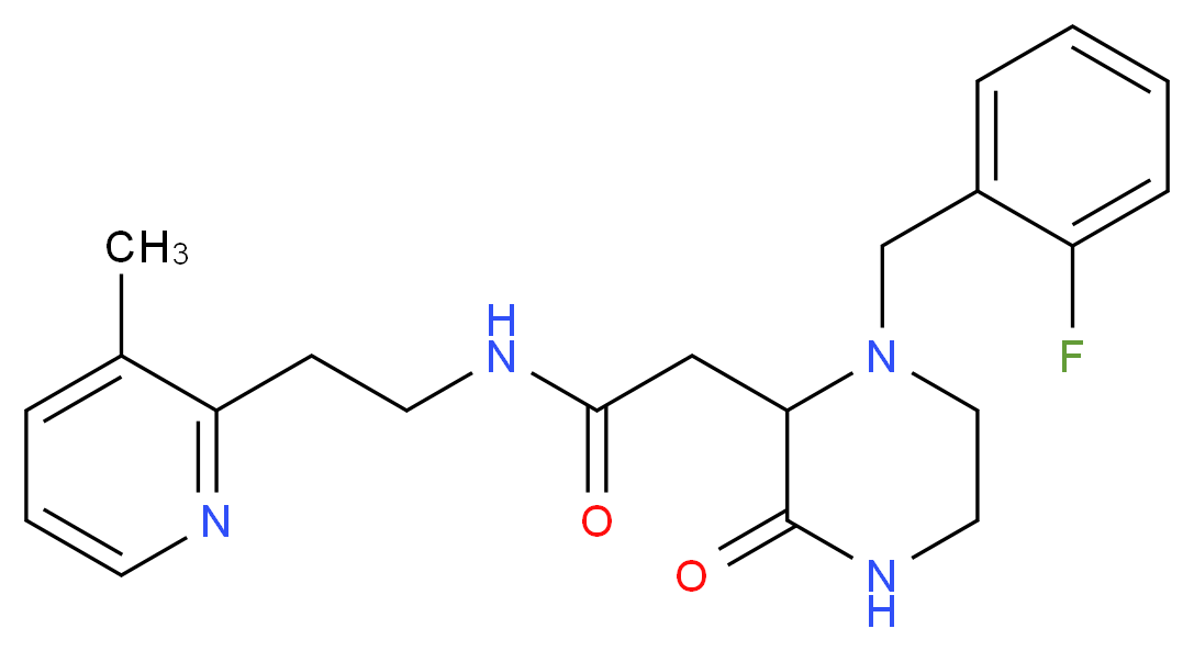 2-[1-(2-fluorobenzyl)-3-oxo-2-piperazinyl]-N-[2-(3-methyl-2-pyridinyl)ethyl]acetamide_Molecular_structure_CAS_)