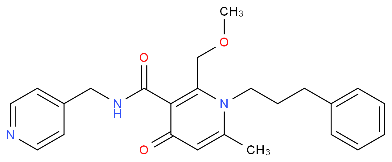 2-(methoxymethyl)-6-methyl-4-oxo-1-(3-phenylpropyl)-N-(4-pyridinylmethyl)-1,4-dihydro-3-pyridinecarboxamide_Molecular_structure_CAS_)