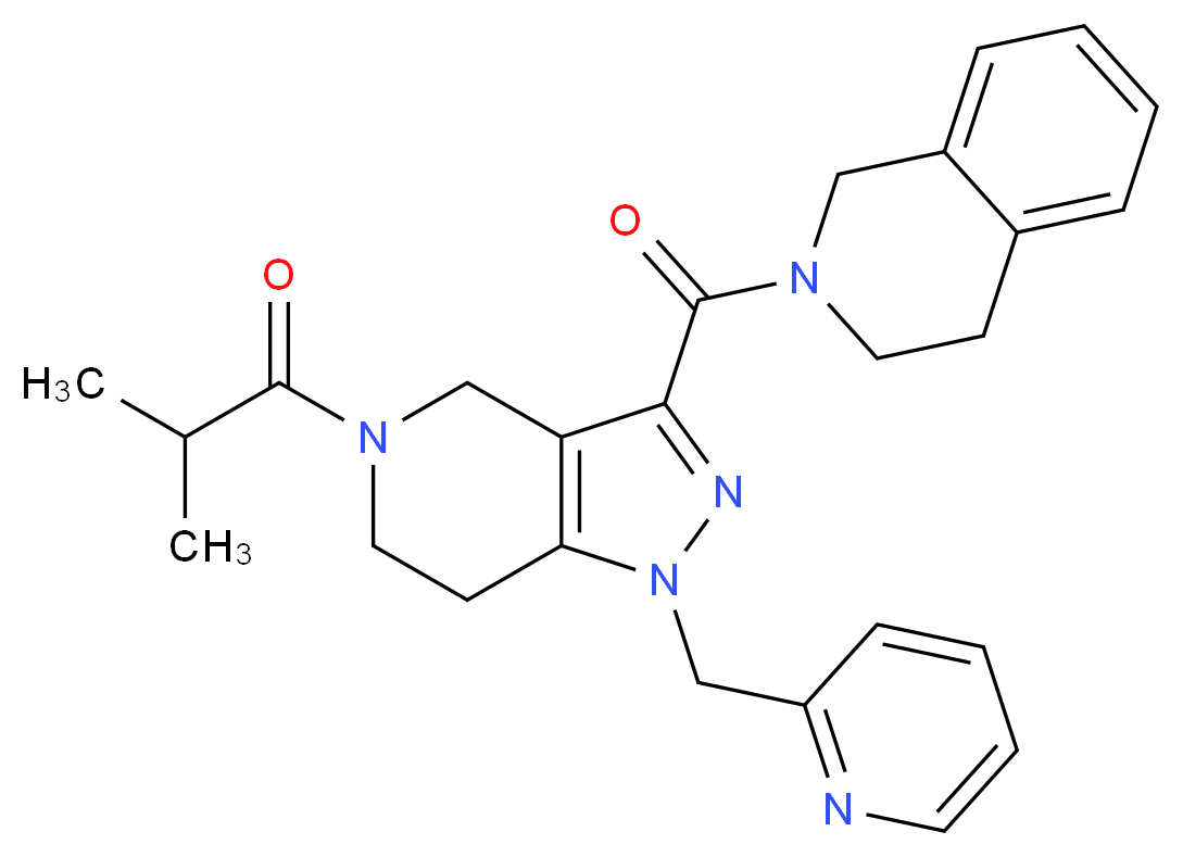 2-{[5-isobutyryl-1-(2-pyridinylmethyl)-4,5,6,7-tetrahydro-1H-pyrazolo[4,3-c]pyridin-3-yl]carbonyl}-1,2,3,4-tetrahydroisoquinoline_Molecular_structure_CAS_)