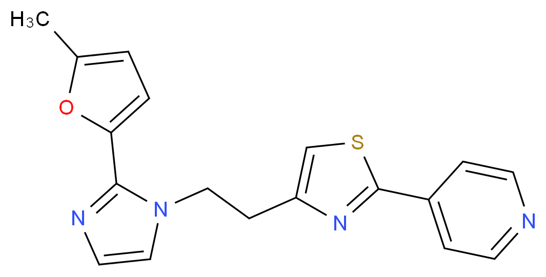 4-(4-{2-[2-(5-methyl-2-furyl)-1H-imidazol-1-yl]ethyl}-1,3-thiazol-2-yl)pyridine_Molecular_structure_CAS_)