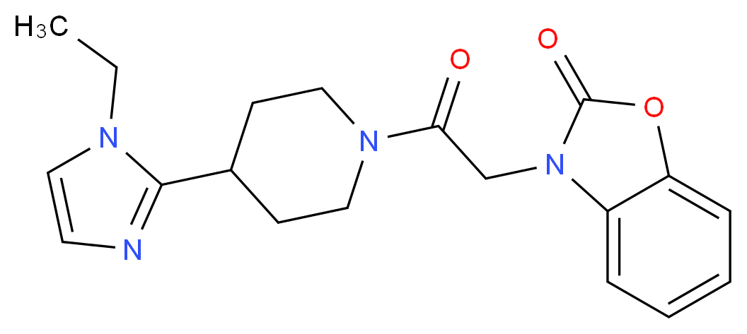 3-{2-[4-(1-ethyl-1H-imidazol-2-yl)piperidin-1-yl]-2-oxoethyl}-1,3-benzoxazol-2(3H)-one_Molecular_structure_CAS_)