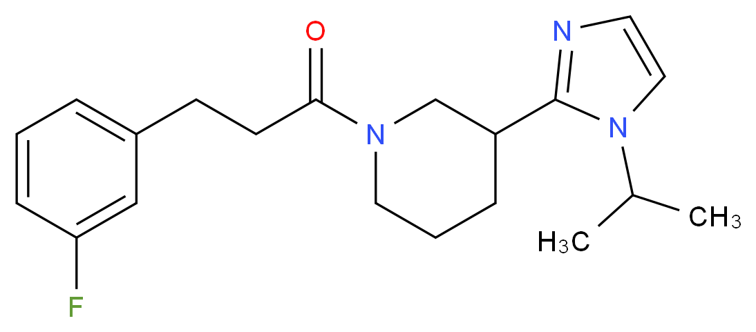 1-[3-(3-fluorophenyl)propanoyl]-3-(1-isopropyl-1H-imidazol-2-yl)piperidine_Molecular_structure_CAS_)