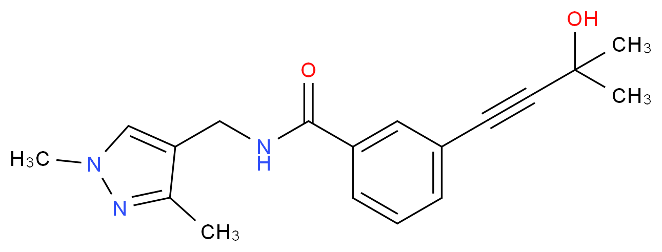 N-[(1,3-dimethyl-1H-pyrazol-4-yl)methyl]-3-(3-hydroxy-3-methyl-1-butyn-1-yl)benzamide_Molecular_structure_CAS_)