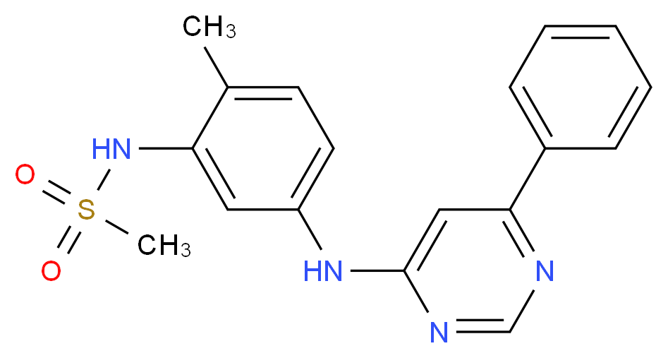 N-{2-methyl-5-[(6-phenylpyrimidin-4-yl)amino]phenyl}methanesulfonamide_Molecular_structure_CAS_)