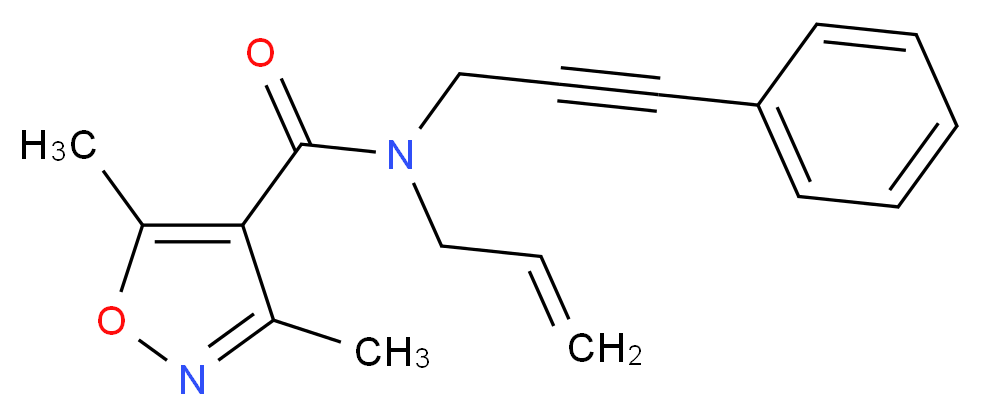 N-allyl-3,5-dimethyl-N-(3-phenylprop-2-yn-1-yl)isoxazole-4-carboxamide_Molecular_structure_CAS_)