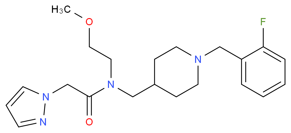 N-{[1-(2-fluorobenzyl)-4-piperidinyl]methyl}-N-(2-methoxyethyl)-2-(1H-pyrazol-1-yl)acetamide_Molecular_structure_CAS_)