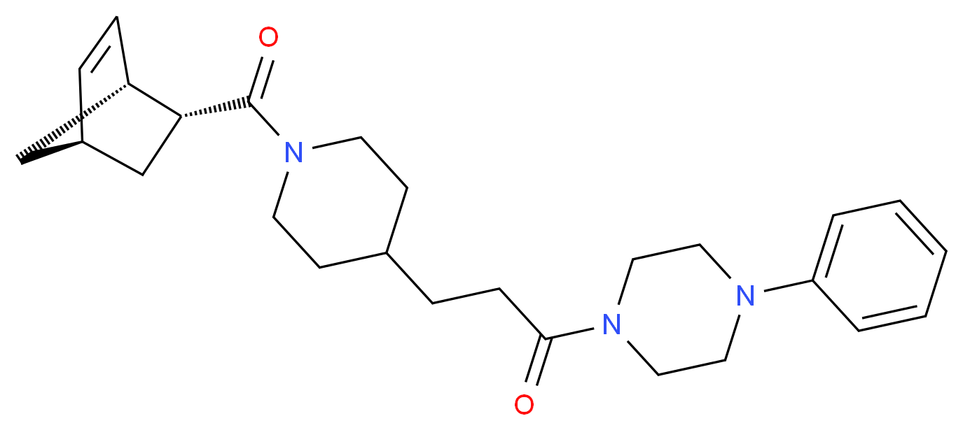 1-(3-{1-[(1R*,2R*,4R*)-bicyclo[2.2.1]hept-5-en-2-ylcarbonyl]-4-piperidinyl}propanoyl)-4-phenylpiperazine_Molecular_structure_CAS_)