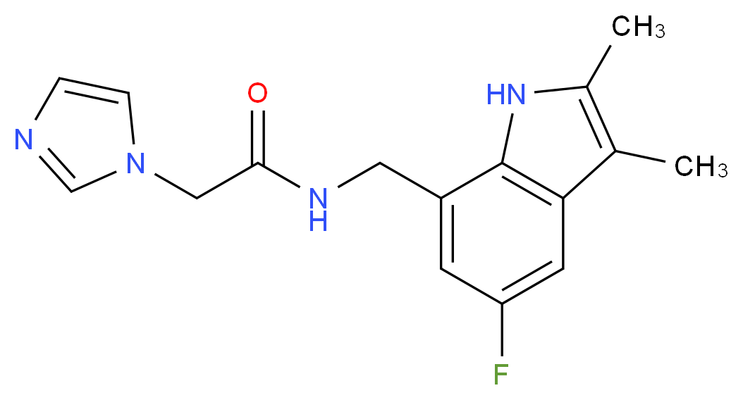 N-[(5-fluoro-2,3-dimethyl-1H-indol-7-yl)methyl]-2-(1H-imidazol-1-yl)acetamide_Molecular_structure_CAS_)