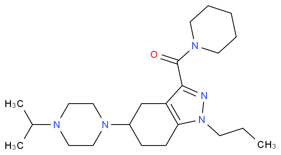 5-(4-isopropyl-1-piperazinyl)-3-(1-piperidinylcarbonyl)-1-propyl-4,5,6,7-tetrahydro-1H-indazole_Molecular_structure_CAS_)