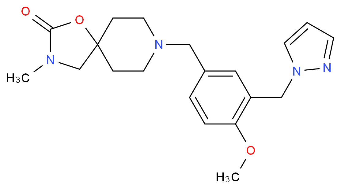 8-[4-methoxy-3-(1H-pyrazol-1-ylmethyl)benzyl]-3-methyl-1-oxa-3,8-diazaspiro[4.5]decan-2-one_Molecular_structure_CAS_)