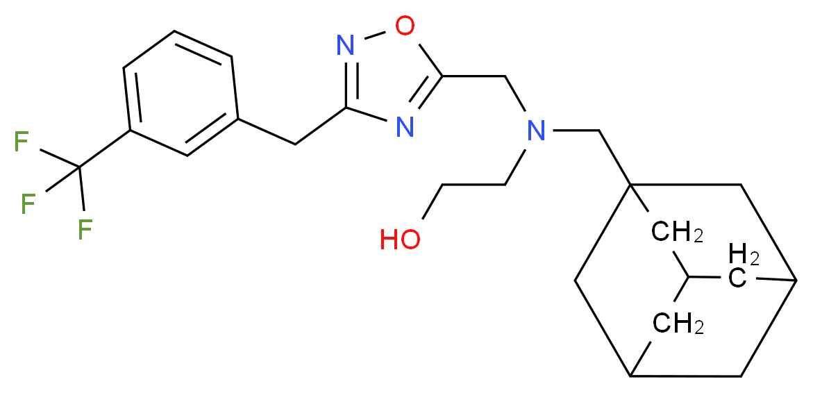2-[(1-adamantylmethyl)({3-[3-(trifluoromethyl)benzyl]-1,2,4-oxadiazol-5-yl}methyl)amino]ethanol_Molecular_structure_CAS_)