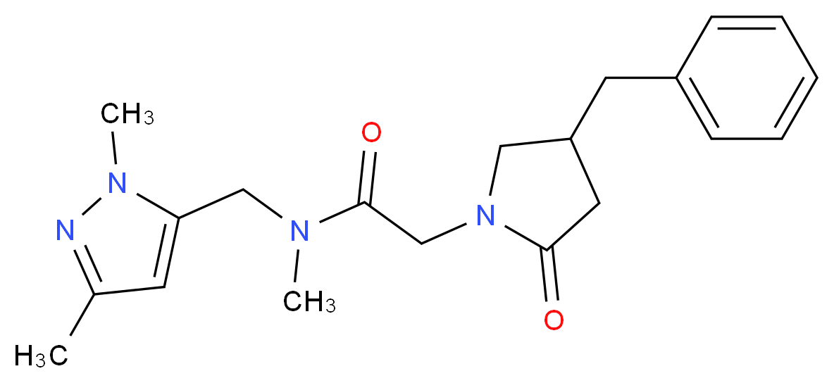 2-(4-benzyl-2-oxopyrrolidin-1-yl)-N-[(1,3-dimethyl-1H-pyrazol-5-yl)methyl]-N-methylacetamide_Molecular_structure_CAS_)