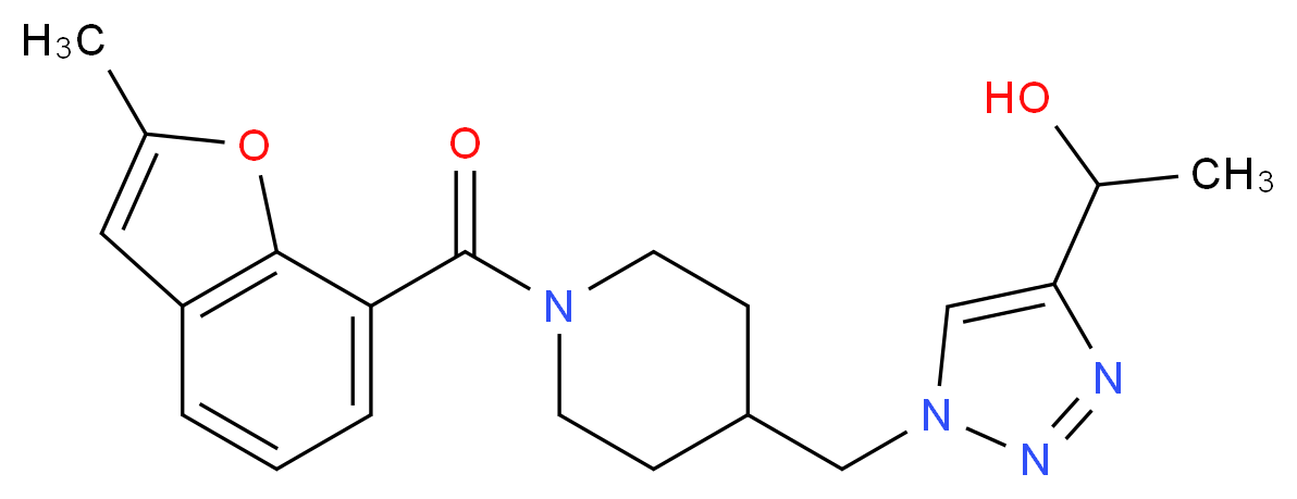 1-[1-({1-[(2-methyl-1-benzofuran-7-yl)carbonyl]-4-piperidinyl}methyl)-1H-1,2,3-triazol-4-yl]ethanol_Molecular_structure_CAS_)