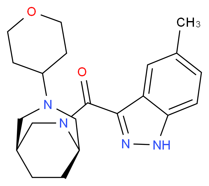 5-methyl-3-{[(1S*,5R*)-3-(tetrahydro-2H-pyran-4-yl)-3,6-diazabicyclo[3.2.2]non-6-yl]carbonyl}-1H-indazole_Molecular_structure_CAS_)