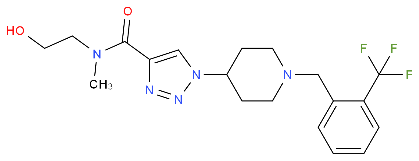 N-(2-hydroxyethyl)-N-methyl-1-{1-[2-(trifluoromethyl)benzyl]-4-piperidinyl}-1H-1,2,3-triazole-4-carboxamide_Molecular_structure_CAS_)