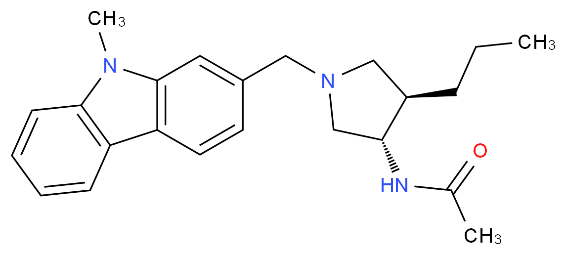 N-{(3S*,4R*)-1-[(9-methyl-9H-carbazol-2-yl)methyl]-4-propylpyrrolidin-3-yl}acetamide_Molecular_structure_CAS_)