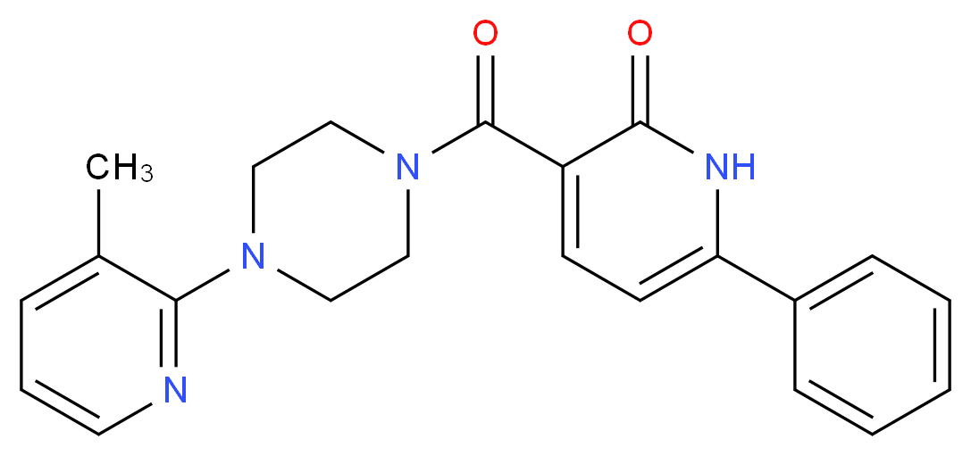 3-{[4-(3-methyl-2-pyridinyl)-1-piperazinyl]carbonyl}-6-phenyl-2(1H)-pyridinone_Molecular_structure_CAS_)