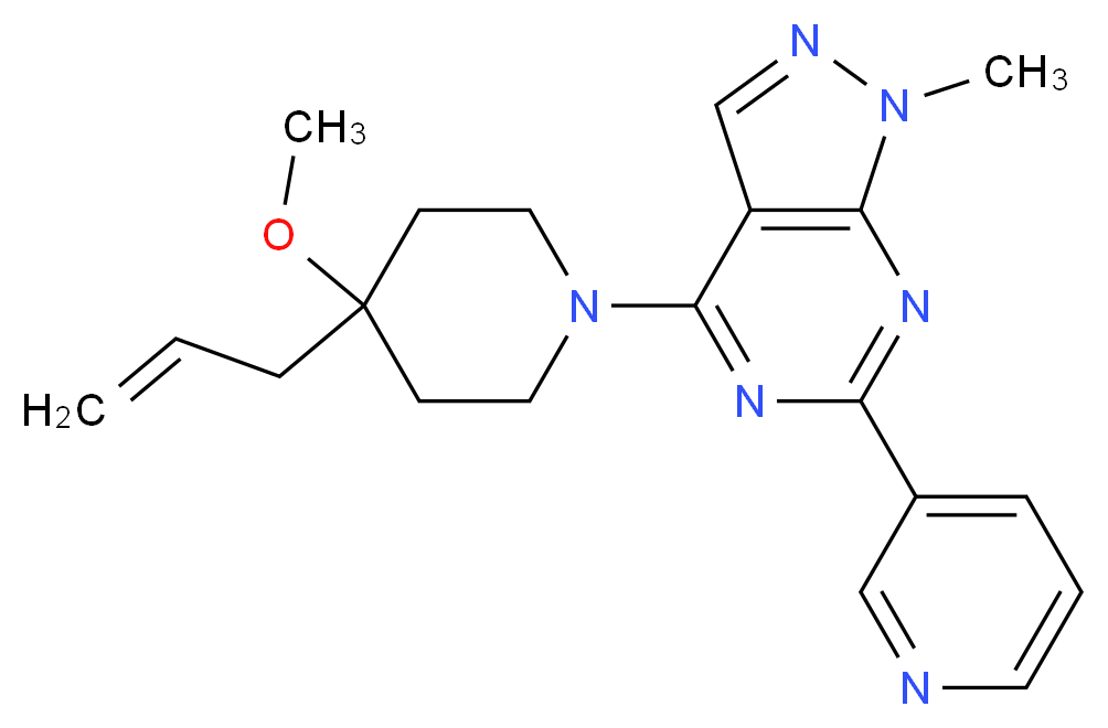4-(4-allyl-4-methoxy-1-piperidinyl)-1-methyl-6-(3-pyridinyl)-1H-pyrazolo[3,4-d]pyrimidine_Molecular_structure_CAS_)