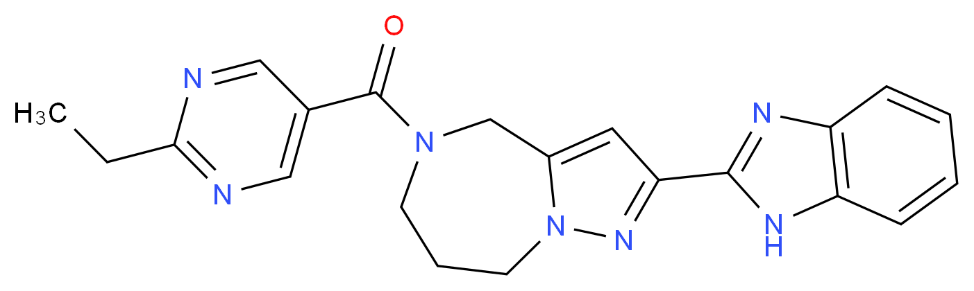 2-(1H-benzimidazol-2-yl)-5-[(2-ethylpyrimidin-5-yl)carbonyl]-5,6,7,8-tetrahydro-4H-pyrazolo[1,5-a][1,4]diazepine_Molecular_structure_CAS_)