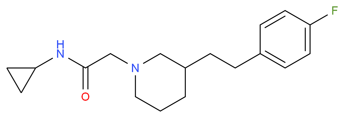 N-cyclopropyl-2-{3-[2-(4-fluorophenyl)ethyl]-1-piperidinyl}acetamide_Molecular_structure_CAS_)