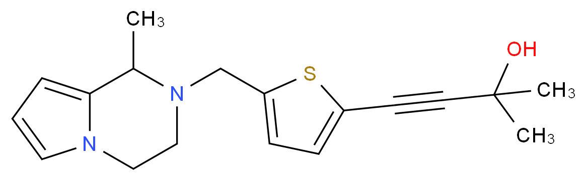 2-methyl-4-{5-[(1-methyl-3,4-dihydropyrrolo[1,2-a]pyrazin-2(1H)-yl)methyl]-2-thienyl}but-3-yn-2-ol_Molecular_structure_CAS_)