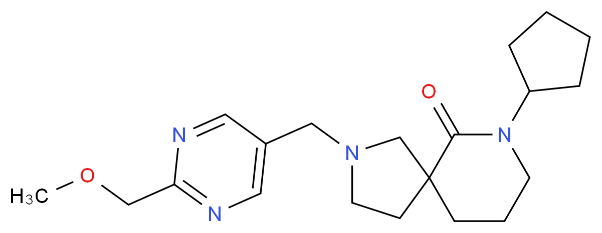 7-cyclopentyl-2-{[2-(methoxymethyl)-5-pyrimidinyl]methyl}-2,7-diazaspiro[4.5]decan-6-one_Molecular_structure_CAS_)
