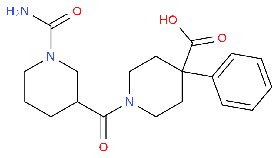 1-{[1-(aminocarbonyl)-3-piperidinyl]carbonyl}-4-phenyl-4-piperidinecarboxylic acid_Molecular_structure_CAS_)