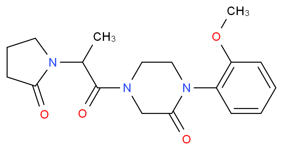1-(2-methoxyphenyl)-4-[2-(2-oxo-1-pyrrolidinyl)propanoyl]-2-piperazinone_Molecular_structure_CAS_)