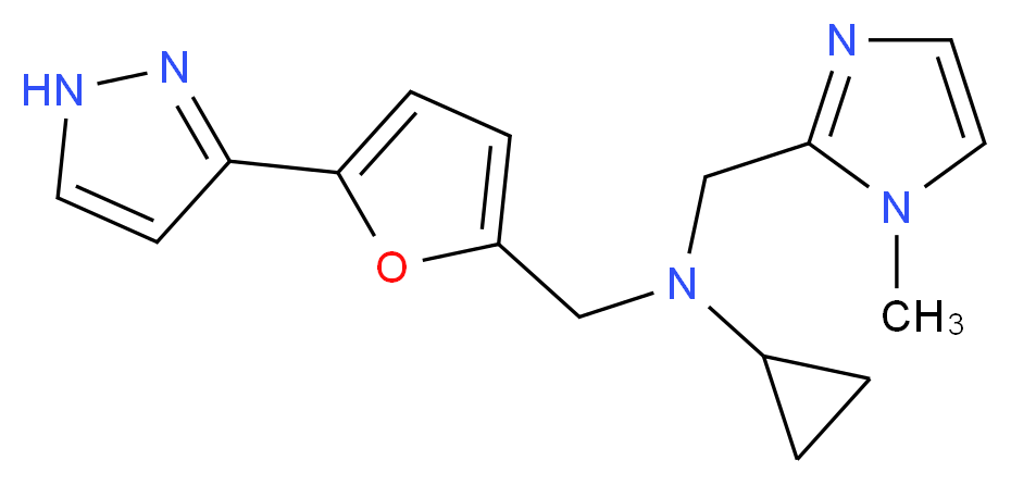 N-[(1-methyl-1H-imidazol-2-yl)methyl]-N-{[5-(1H-pyrazol-3-yl)-2-furyl]methyl}cyclopropanamine_Molecular_structure_CAS_)