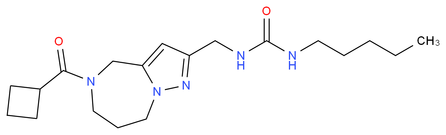 N-{[5-(cyclobutylcarbonyl)-5,6,7,8-tetrahydro-4H-pyrazolo[1,5-a][1,4]diazepin-2-yl]methyl}-N'-pentylurea_Molecular_structure_CAS_)