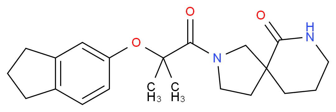 2-[2-(2,3-dihydro-1H-inden-5-yloxy)-2-methylpropanoyl]-2,7-diazaspiro[4.5]decan-6-one_Molecular_structure_CAS_)