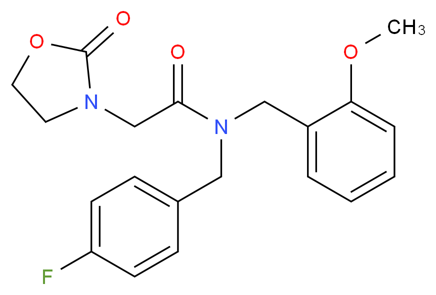 N-(4-fluorobenzyl)-N-(2-methoxybenzyl)-2-(2-oxo-1,3-oxazolidin-3-yl)acetamide_Molecular_structure_CAS_)