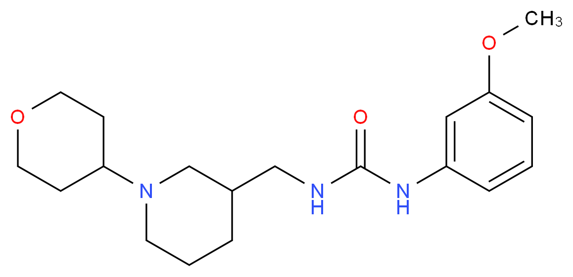 N-(3-methoxyphenyl)-N'-{[1-(tetrahydro-2H-pyran-4-yl)piperidin-3-yl]methyl}urea_Molecular_structure_CAS_)