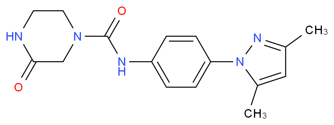 N-[4-(3,5-dimethyl-1H-pyrazol-1-yl)phenyl]-3-oxopiperazine-1-carboxamide_Molecular_structure_CAS_)