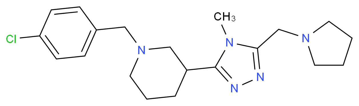 1-(4-chlorobenzyl)-3-[4-methyl-5-(pyrrolidin-1-ylmethyl)-4H-1,2,4-triazol-3-yl]piperidine_Molecular_structure_CAS_)