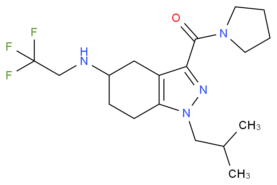 1-isobutyl-3-(1-pyrrolidinylcarbonyl)-N-(2,2,2-trifluoroethyl)-4,5,6,7-tetrahydro-1H-indazol-5-amine_Molecular_structure_CAS_)