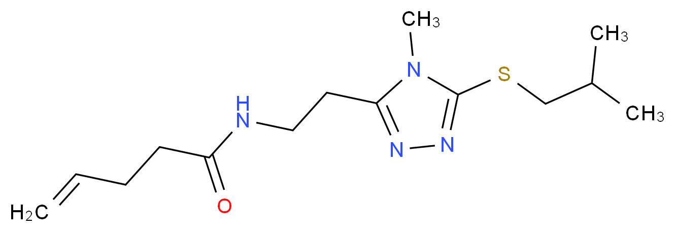 N-{2-[5-(isobutylthio)-4-methyl-4H-1,2,4-triazol-3-yl]ethyl}-4-pentenamide_Molecular_structure_CAS_)