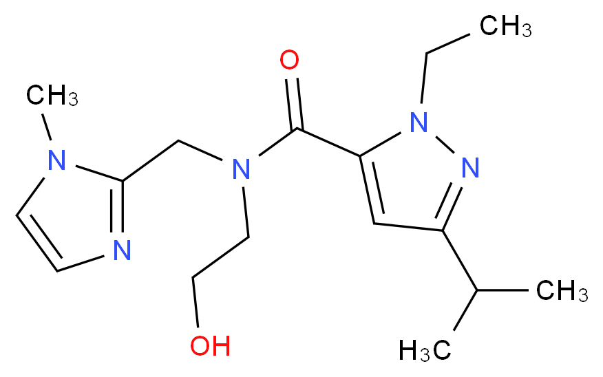1-ethyl-N-(2-hydroxyethyl)-3-isopropyl-N-[(1-methyl-1H-imidazol-2-yl)methyl]-1H-pyrazole-5-carboxamide_Molecular_structure_CAS_)