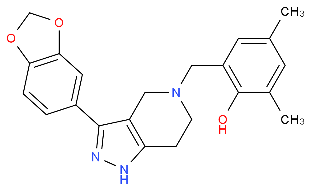 2-{[3-(1,3-benzodioxol-5-yl)-1,4,6,7-tetrahydro-5H-pyrazolo[4,3-c]pyridin-5-yl]methyl}-4,6-dimethylphenol_Molecular_structure_CAS_)