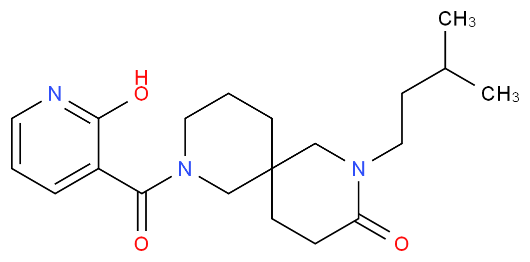 8-[(2-hydroxy-3-pyridinyl)carbonyl]-2-(3-methylbutyl)-2,8-diazaspiro[5.5]undecan-3-one_Molecular_structure_CAS_)