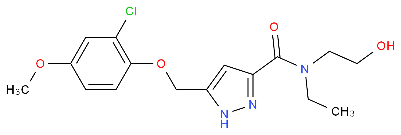 5-[(2-chloro-4-methoxyphenoxy)methyl]-N-ethyl-N-(2-hydroxyethyl)-1H-pyrazole-3-carboxamide_Molecular_structure_CAS_)