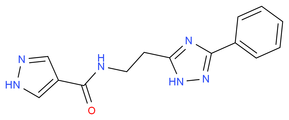 N-[2-(3-phenyl-1H-1,2,4-triazol-5-yl)ethyl]-1H-pyrazole-4-carboxamide_Molecular_structure_CAS_)